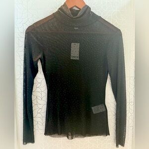 Bar III Black Sheer Women's Top